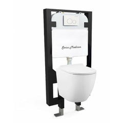 Swiss Madison Well Made Forever SM-WK449-01W - St. Tropez Wall Hung Toilet Bundle, Glossy White - SM-WK449-01W