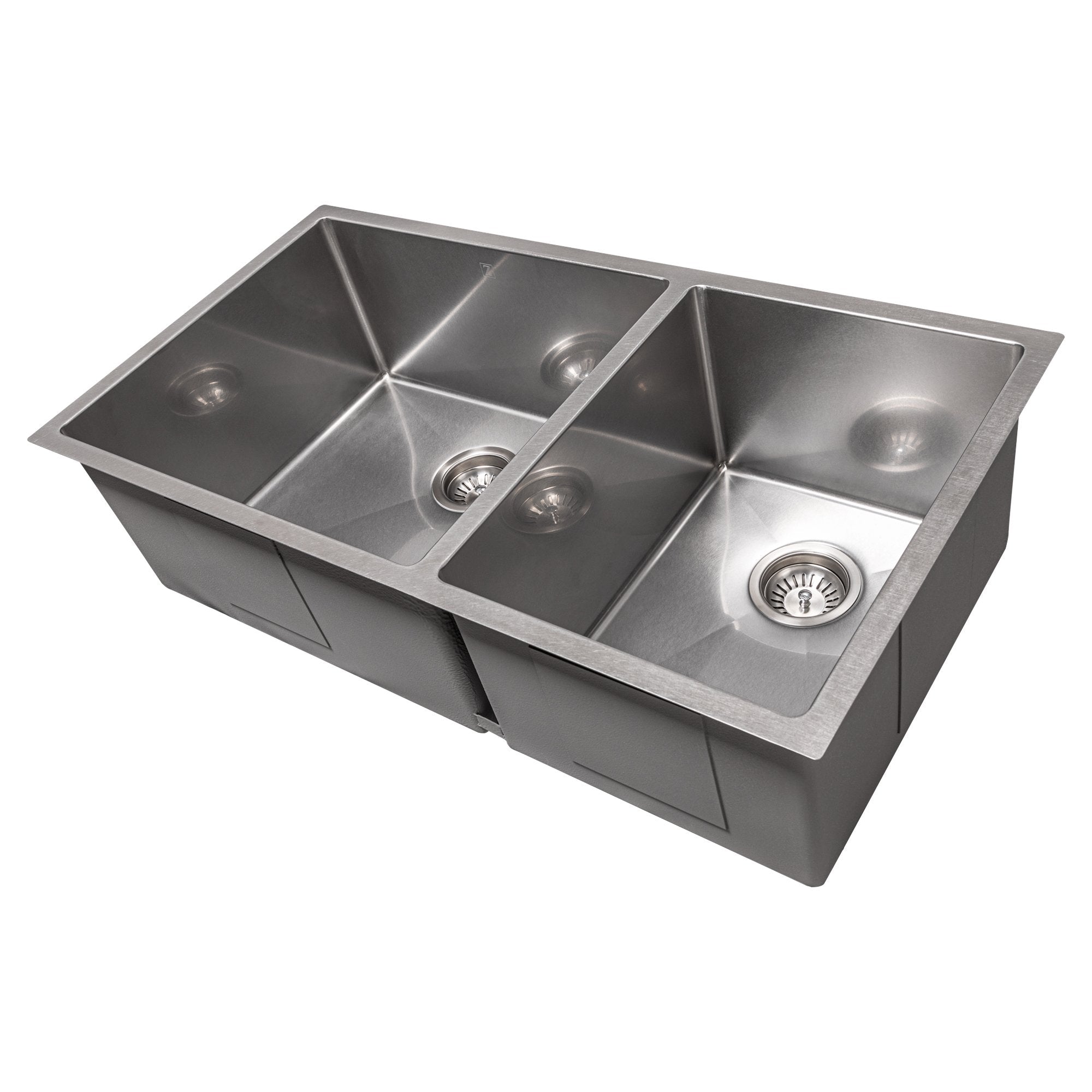 ZLINE 36 in. Chamonix Undermount Double Bowl Stainless Steel Kitchen Sink with Bottom Grid, SR60D-36
