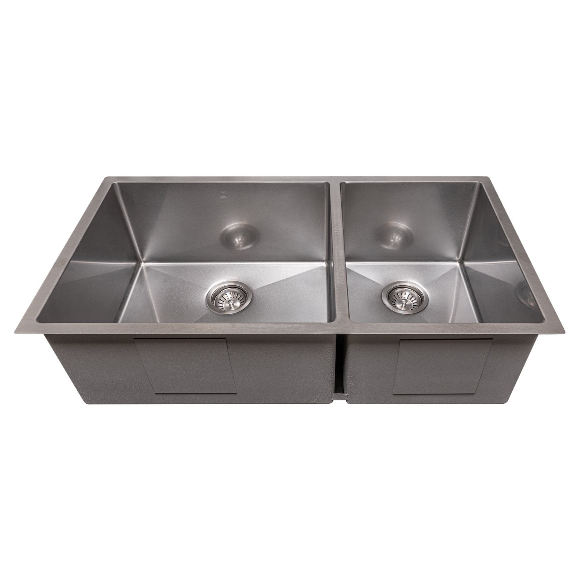 ZLINE 36 in. Chamonix Undermount Double Bowl Stainless Steel Kitchen Sink with Bottom Grid, SR60D-36