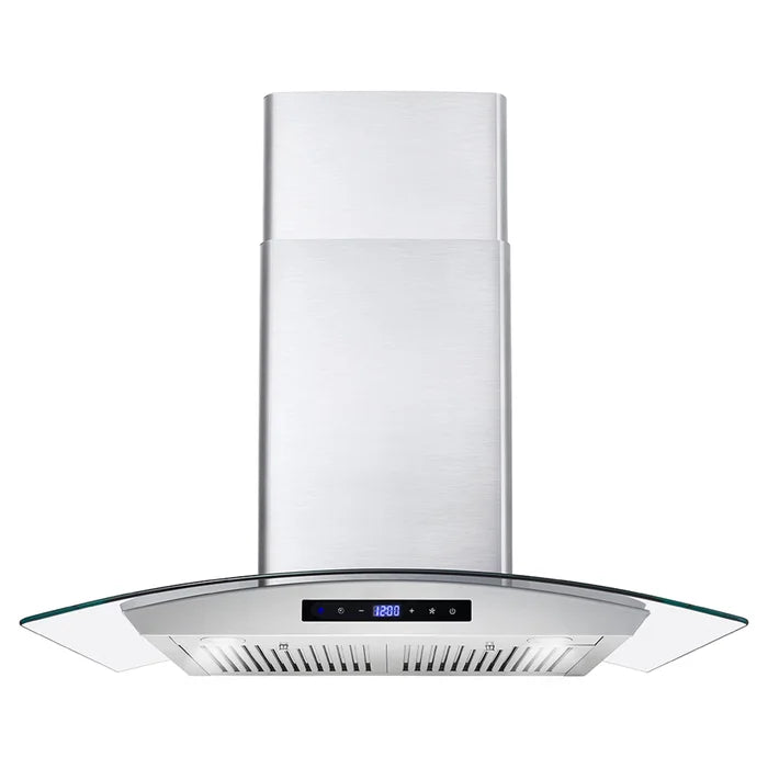 Cosmo 30" 380 Cubic Feet Per Minute CFM Convertible Wall Mount Range Hood in Stainless Steel with Charcoal Filter and Light Included - COS-668WRCS75-DL