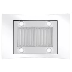 Cosmo 36" 668ICS Series  380 Cubic Feet Per Minute CFM Ductless Island Range Hood in Stainless Steel with Filter Light Included - COS-668ICS900-DL