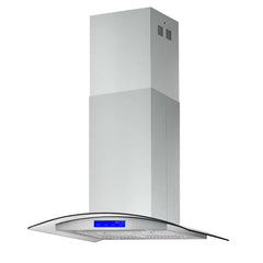 Cosmo 36" 668ICS Series  380 Cubic Feet Per Minute CFM Ductless Island Range Hood in Stainless Steel with Filter Light Included - COS-668ICS900-DL
