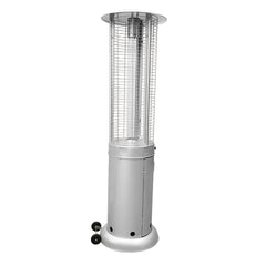 Aleko Outdoor Patio Cylinder Propane Space Heater with Adjustable Thermostat - 40,000 BTU - EPHRSIL-AP