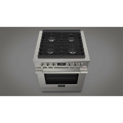 Fulgor Milano 30" Pro-Style Dual Fuel Range with 4 Sealed Burners,  4.4 Cu. Ft. Capacity w/  Stainless Steel - F4PDF304S1
