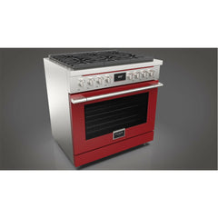 Fulgor Milano 36" Pro-Style Dual Fuel Range with 5.7 Cu. Ft. Capacity, Stainless Steel - F4PDF366S1