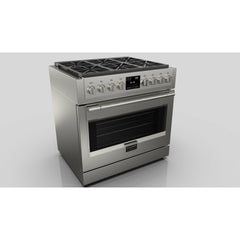 Fulgor Milano Package - 36" Dual Fuel Range, 36" French Door Refrigerator, 24" Built-In Dishwasher and 36" Wall Range Hood