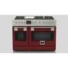 Image of Fulgor Milano 48" Dual Fuel Professional Range with 6 Dual Flame Burners,  6.5 Cu. Ft. Total Capacity Stainless Steel - F6PDF486GS1 - Red