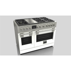 Fulgor Milano 48" Dual Fuel Professional Range with 6 Dual Flame Burners,  6.5 Cu. Ft. Total Capacity Stainless Steel - F6PDF486GS1
