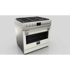 Fulgor Milano 36" Professional Gas Range with 6 Dual-Flame Burners, 5.7 cu. ft. Capacity, Stainless Steel - F6PGR366S2