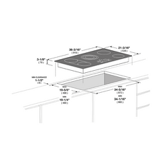 Fulgor Milano 36" Touch Radiant Electric Cooktop with 5 Elements, Glass Ceramic Surface - F6RT36S2