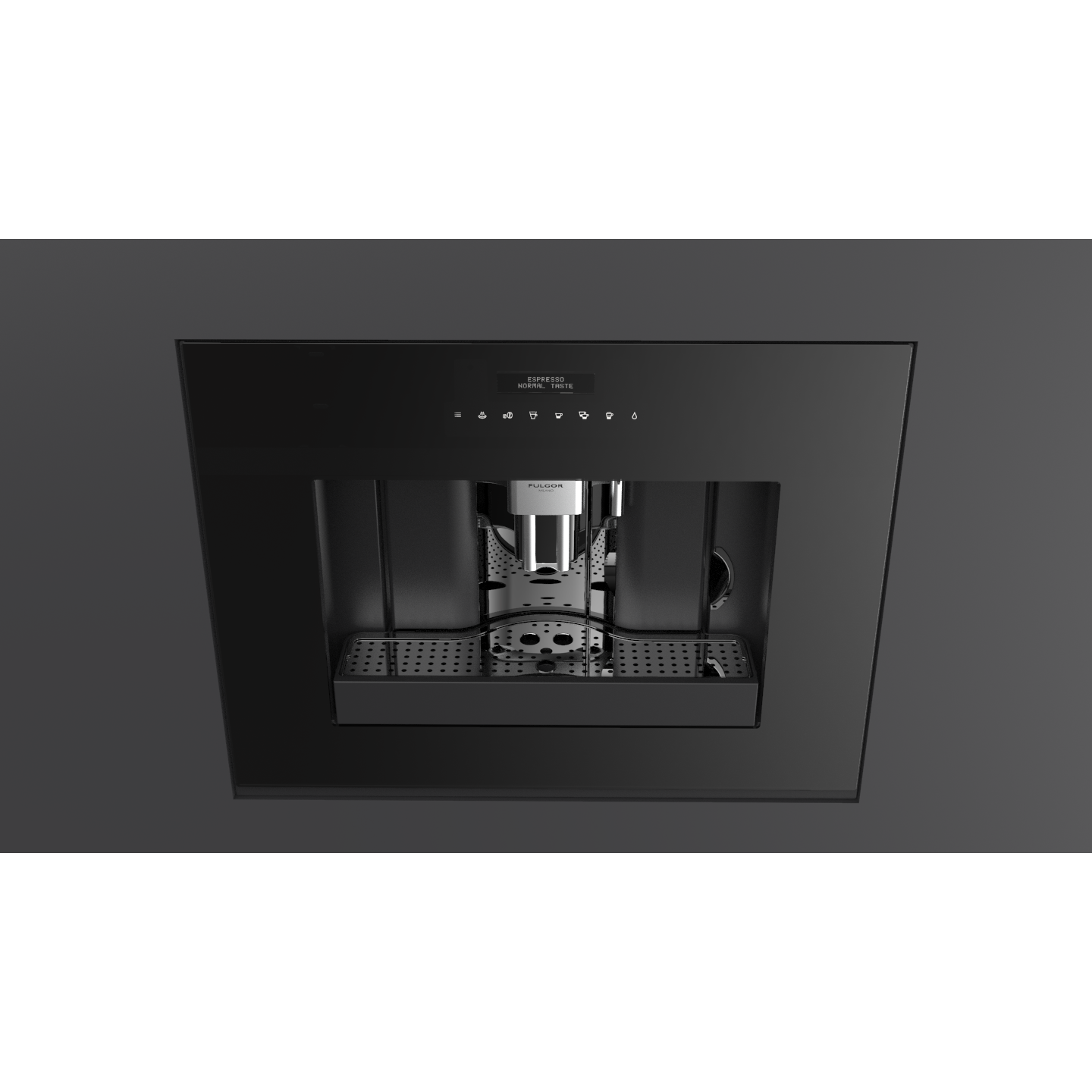 Fulgor Milano 24" Built-In Fully Automatic Coffee Machine, Black Glass - F7BC24B1
