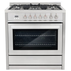 Cosmo Commercial-Style 36" Single Oven Dual Fuel Range with 8 Function 3.8 cu. ft. Convection Oven in Stainless Steel - COS-F965NF