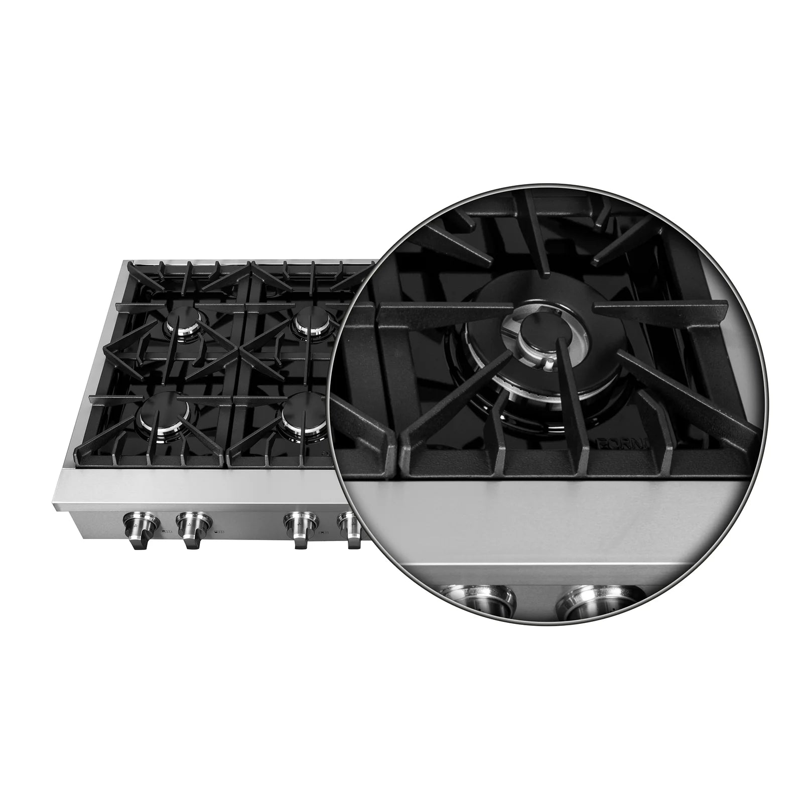 Forno Lseo 48-Inch Gas Range top, 8 Burners, Griddle in Stainless Steel - FCTGS5737-48