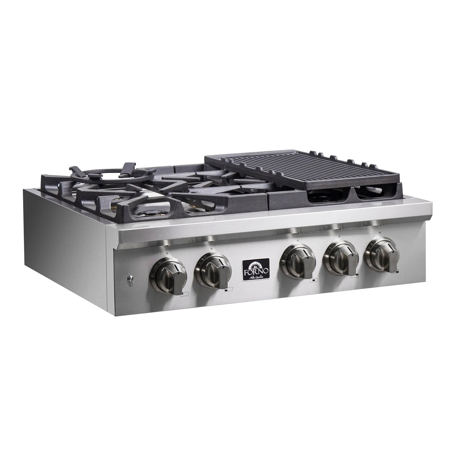 Forno Spezia 30 Inch Gas Cooktop 4 Burners Wok Ring and Grill