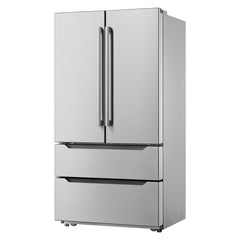 Cosmo 36" Refrigerator with Pull Handle in Stainless Steel 22.5 cu. ft. 4-Door French Door, Counter Depth - COS-FDR225RHSS-G