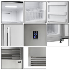 Forno 28" Rizzuto Left or Right side Door Pro-Style Handle  REFRIGERATOR / FRIDGE – FREEZER  DUAL COMBINATION 32" Wide 13.8 cu.ft. with decorative grill - FFFFD1933-32