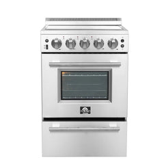 Forno 24" Pro-Style Electric Range with 4 Burners in Stainless Steel - FFSEL6069-24