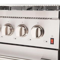 Forno 48" Galiano Dual Fuel Range - Gas Cooktop with 240v Electric Oven - 8 Burners, Griddle, and Double Oven  - FFSGS6156-48