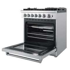 Forno Breno 30-Inch Dual Fuel Range with 5 Sealed Burner in Stainless Steel with Air Fryer & Reversible Griddle - FFSGS6196-30