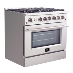 Forno 36" Freestanding Gas Range with AIRFRYER - REVERSIBLE GRIDDLE - WOK RING - FFSGS6291-36