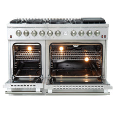 Forno  48" Freestanding Gas Range with AIRFRYER - REVERSIBLE GRIDDLE - WOK RING - FFSGS6291-48