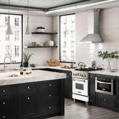 ZLINE Autograph Edition 24" 2.8 cu. ft. Range with Gas Stove and Gas Oven in Stainless Steel with White Matte Door and Matte Black Accents - RGZ-WM-24