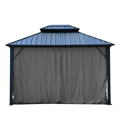 Aleko UV Protectant Polyester Curtain Panels for Hardtop Gazebo - 12 x 10 Feet - Gray - GAZM10X12C-AP