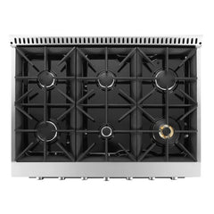 Cosmo 36" Gas Range with 6 Italian Burners and  4.5 cu. ft. Heavy Duty Cast Iron Grates in Stainless Steel - COS-GRP366