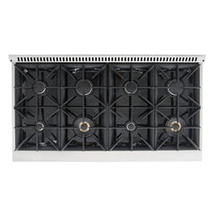 Cosmo 48" Commercial-Style  5.5 cu. ft. Double Oven Gas Range with 8 Italian Burners and Heavy Duty Cast Iron Grates in Stainless Steel - COS-GRP486G