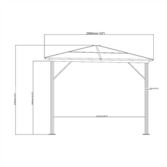 Aleko Aluminum Frame Hardtop Gazebo with Removable Mesh Walls and Curtains - 10 x 10 Feet - GZBHR03