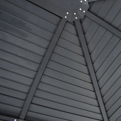 Aleko Hardtop Round Roof Patio Gazebo with Mosquito Net - 12 x 10 Feet - GZM10X12-AP