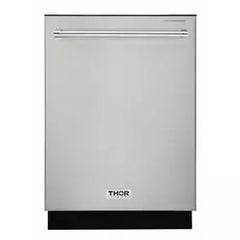 Thor Kitchen Package - 30 In. Propane Gas Range, Range Hood, Refrigerator with Water and Ice Dispenser, Dishwasher