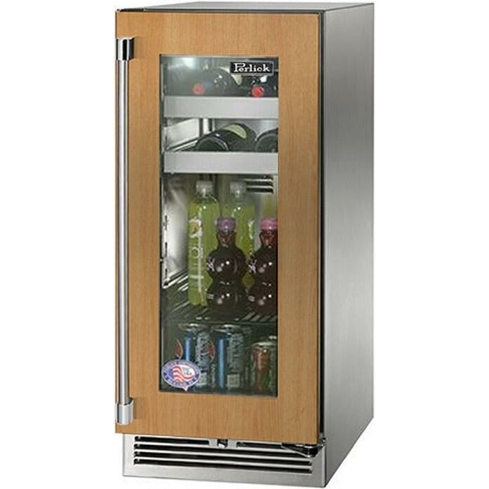 Perlick 15" Beverage Center with 8 Bottle and 30 Can Capacity, Panel Ready Door - HP15BO-4-4