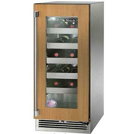 Perlick 15" Wine Reserve with 20 Bottle Capacity, Under Counter Panel Ready-Glass Door - HP15WO-4-4