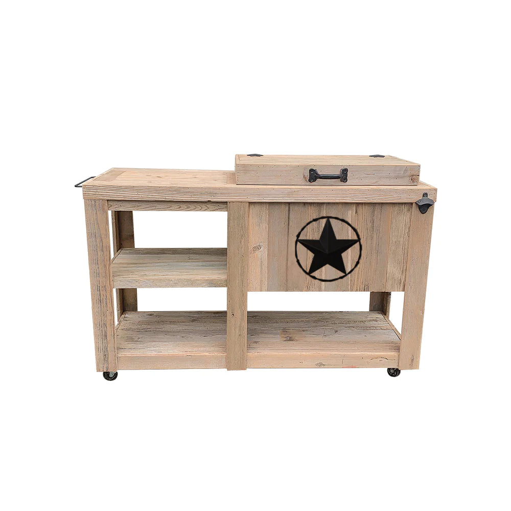 Haggards Single Cooler with Table, Star w/ Barbed Wire - HRCOSI004B-TBLE