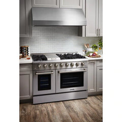 Thor Kitchen Appliance Package - 48 in. Gas Burner/Electric Oven Range, Refrigerator, Dishwasher