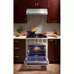 Thor Kitchen Package - 30 in. Propane Gas Range, Refrigerator with Water and Ice Dispenser, Dishwasher