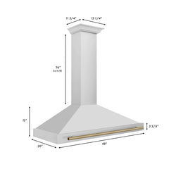 ZLINE 48" Autograph Edition Stainless Steel Range Hood with Stainless Steel Shell (KB4STZ-48)