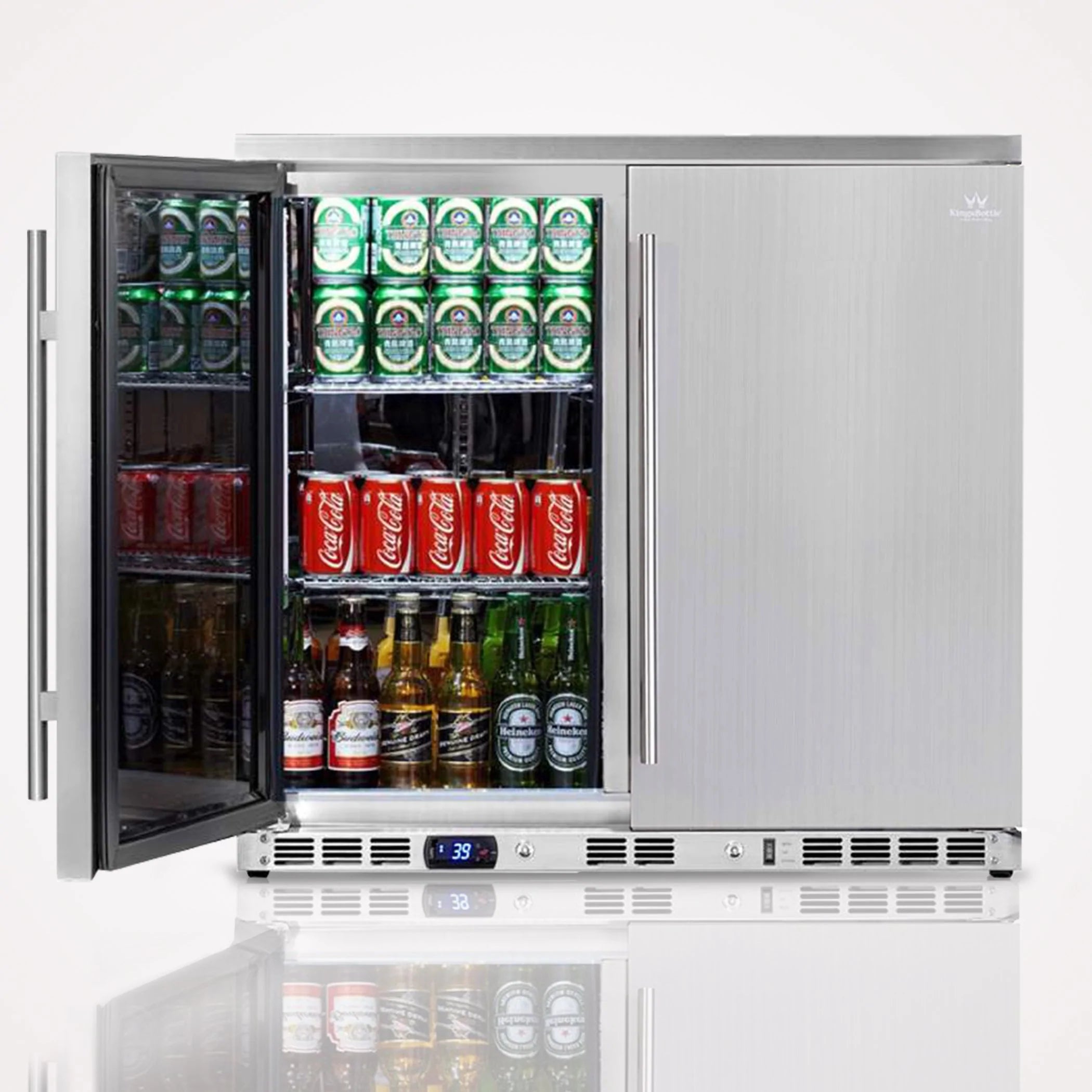 36 Beer and Wine Cooler Combination with Low-E Glass Door