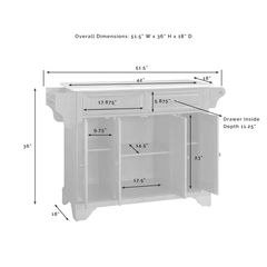 Crosley Lafayette 51.50 Inch Wood Top Full Size Kitchen Island/Cart - KF30001B