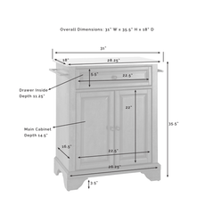 Crosley Cambridge 31 Inch Stainless Steel Top Portable Kitchen Island/Cart - KF30022B