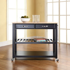 Crosley 43 Inch Wood Top Kitchen Prep Cart - KF30051
