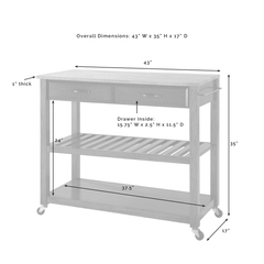 Crosley 43 Inch Wood Top Kitchen Prep Cart - KF30051
