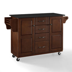 Crosley Eleanor 51.50 Inch Granite Top Kitchen Cart Mahogany - KF30174EMA