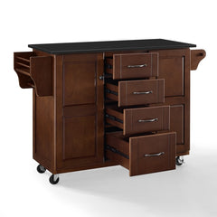 Crosley Eleanor 51.50 Inch Granite Top Kitchen Cart Mahogany - KF30174EMA