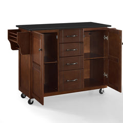 Crosley Eleanor 51.50 Inch Granite Top Kitchen Cart Mahogany - KF30174EMA