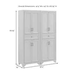 Crosley Tara 47.50 Inch 2pc Pantry Set - KF33005