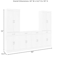 Crosley Stanton 3pc Sideboard And Pantry Set White - KF33035WH