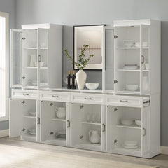 Crosley Stanton 3pc Sideboard And Glass Door Pantry Set White - KF33036WH