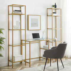 Crosley Aimee 78 Inch 3pc Desk And Etagere Set - KF65005GL